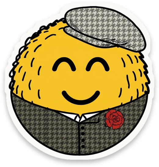 say hello's madrid mascot — a chulapo fufy in a houndstooth cap